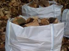 Logs in cubic metre bags ready for despatch to customers.